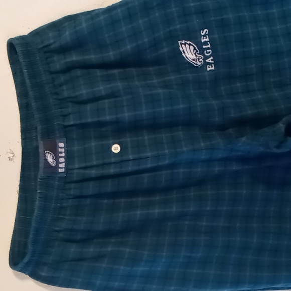 Reeboks Phila Eagles Men's Green Plaid Pajama Pants SZ LG - Picture 2 of 11